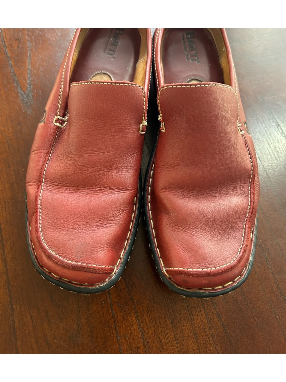 Men's Leather Loafers in Red - Classic Slip-On Driving Shoes